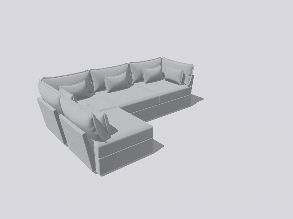 Braço aberto seccional de canto para sofá de 4 lugares