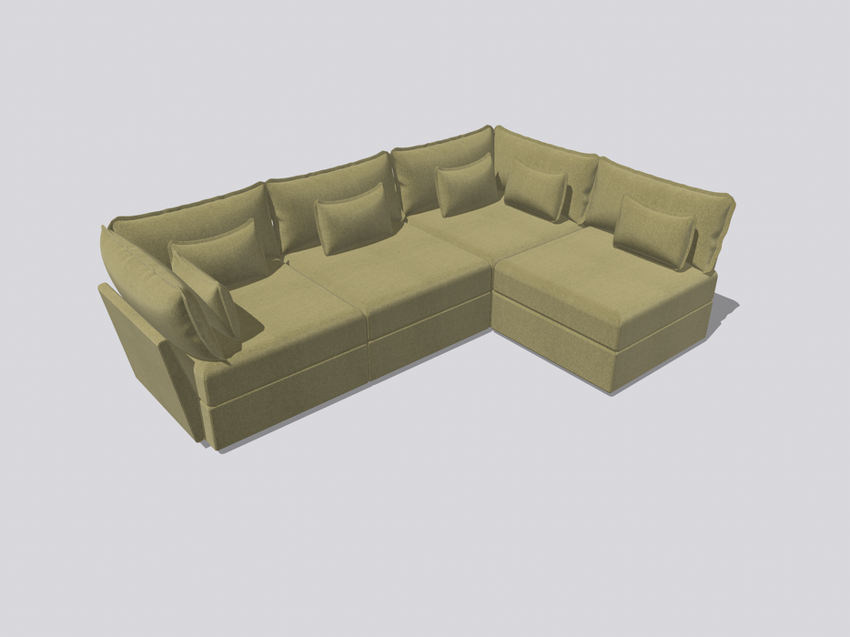 4 Seater Sofa Corner Sectional Open Arm
