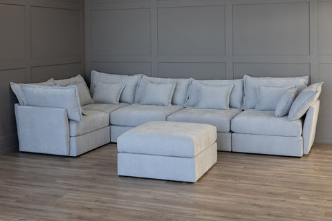 5 Seater Sofa and Ottoman Corner Sectional