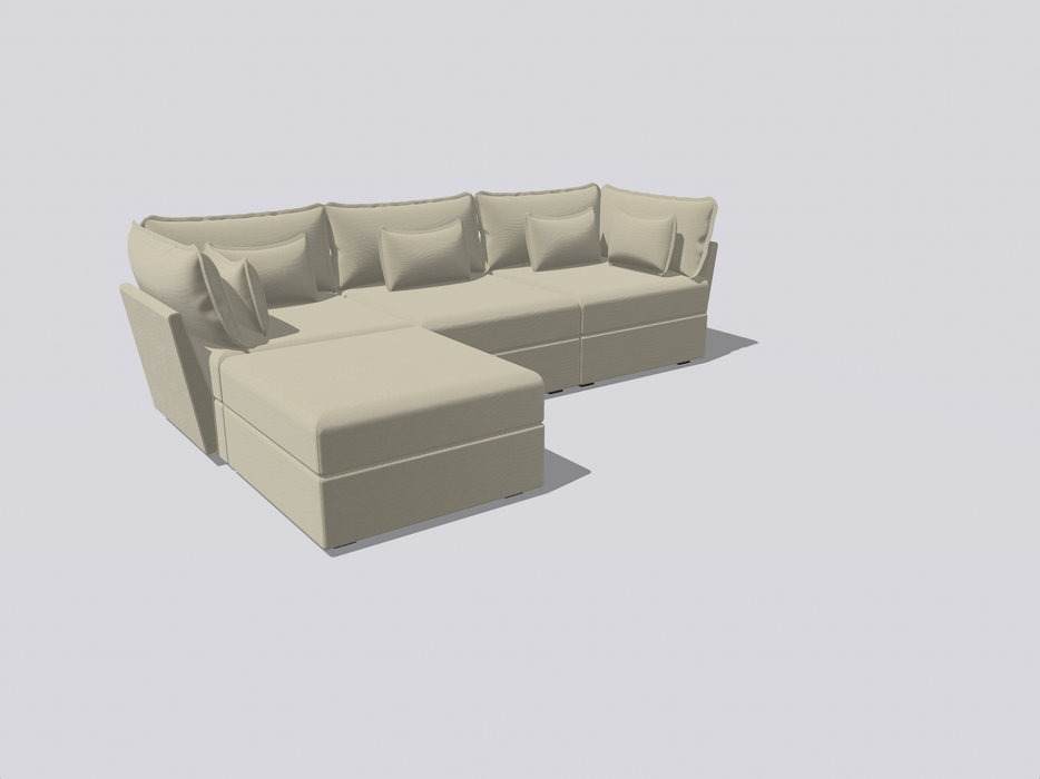 3 Seater Sofa and Ottoman Module