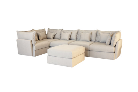 5 Seater Sofa and Ottoman Corner Sectional