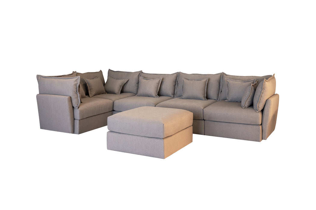 5 Seater Sofa and Ottoman Corner Sectional