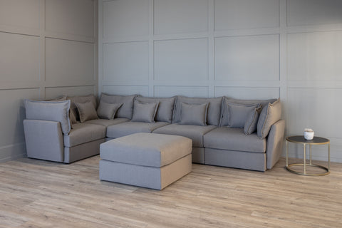 5 Seater Sofa and Ottoman Corner Sectional