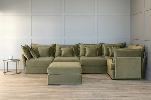 5 Seater Sofa and Ottoman Corner Sectional