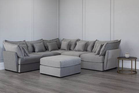 5 Seater Sofa and Ottoman Corner Sectional