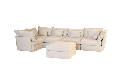 5 Seater Sofa and Ottoman Corner Sectional