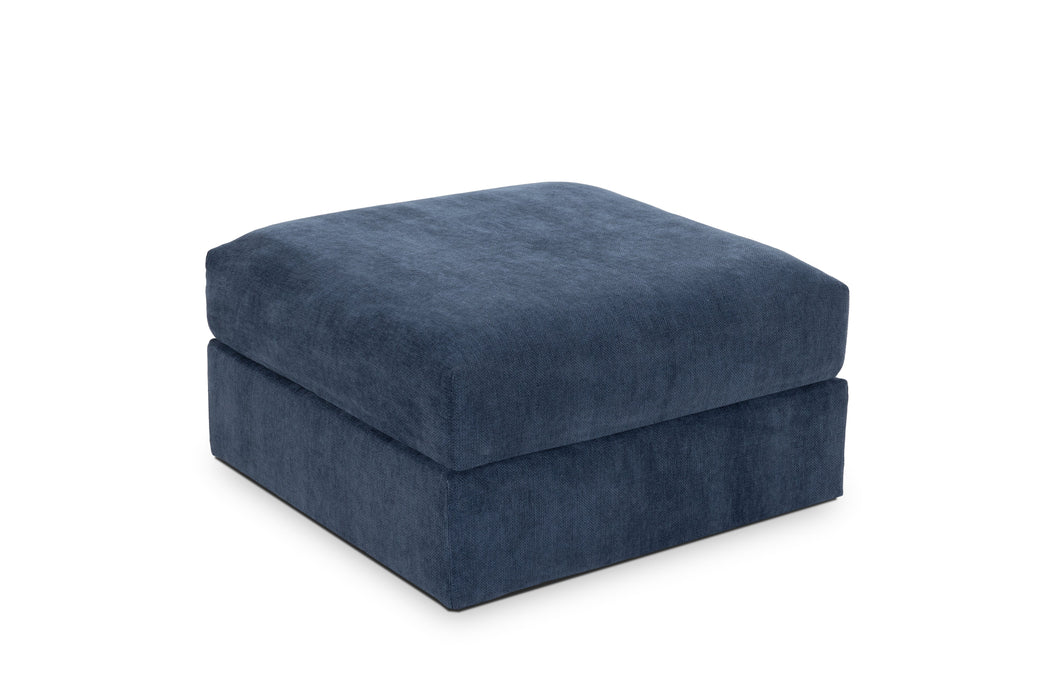 Cover For Ottoman Chenille Deep Blue